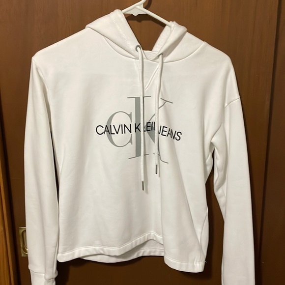 Calvin Klein Tops - White Calvin Klein Hoodie